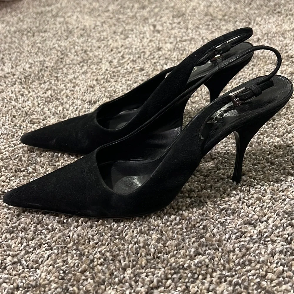 Prada black suede heels - Picture 4 of 8